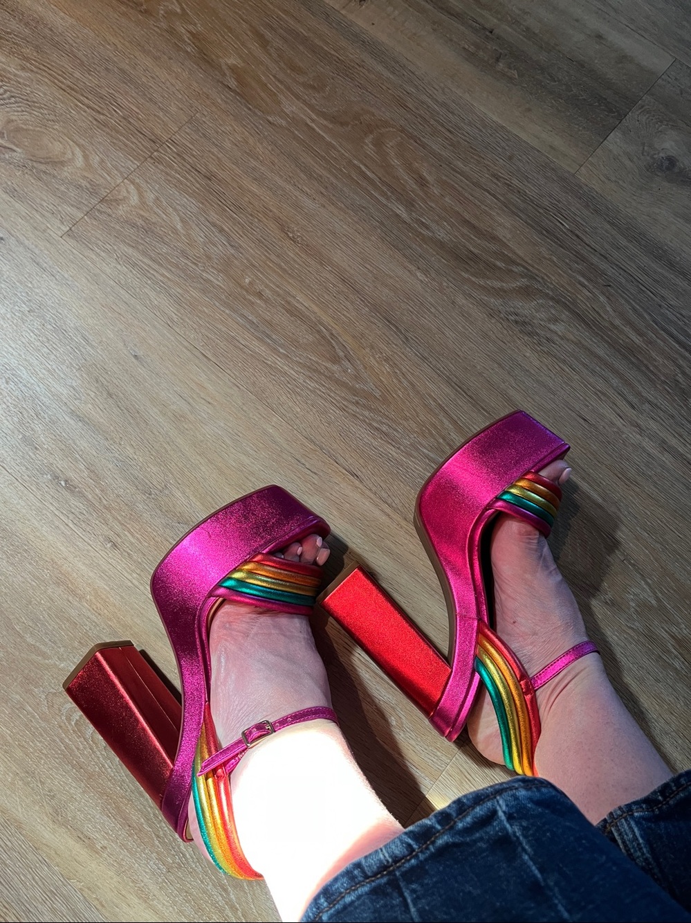 Disco Jessica Simpson Colorful Platform Sandals